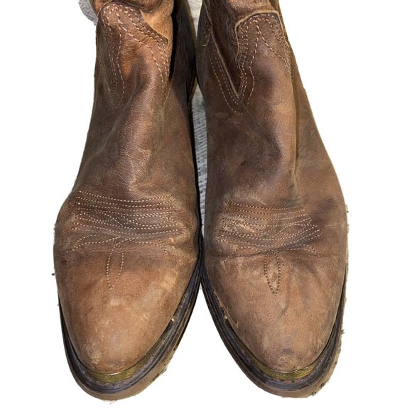 Durango Cowboy Boots Sz 9M Brown Leather Slouch - Picture 6 of 8